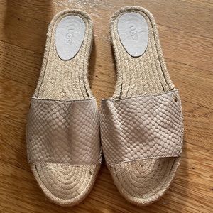 NEW UGG espadrille cream slide sandals size10